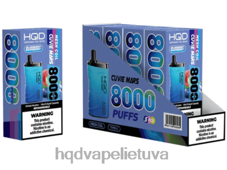 HQD CUVIE MARS vienkartiniai mėlynių aviečių 6P88B146 HQD Nicotine Vape