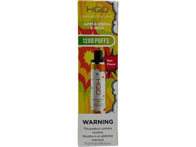 HQD CUVIE PLUS vienkartiniai obuolių cinna ir pienas 6P88B126 HQD Nicotine Vape