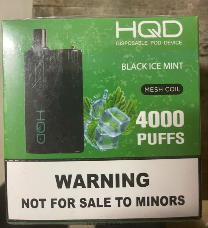 HQD BOX 4000 išpūtimų juodojo ledo mėtų 6P88B108 HQD Vape Disposable