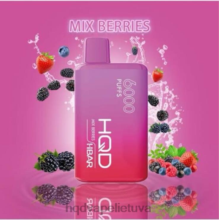 HQD HBAR 6000 išpūtimų šaldytų uogų mišinio 6P88B50 HQD Vapes Online