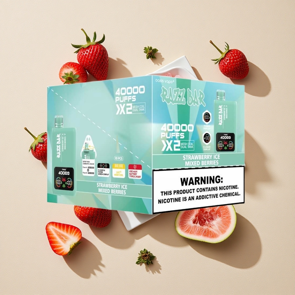 Razz Bar 40000 Puffs Braškės Ledas_Maišytos Uogos su 1.0Ohm 2 Tinklelio Ritė Lithuania wholesale