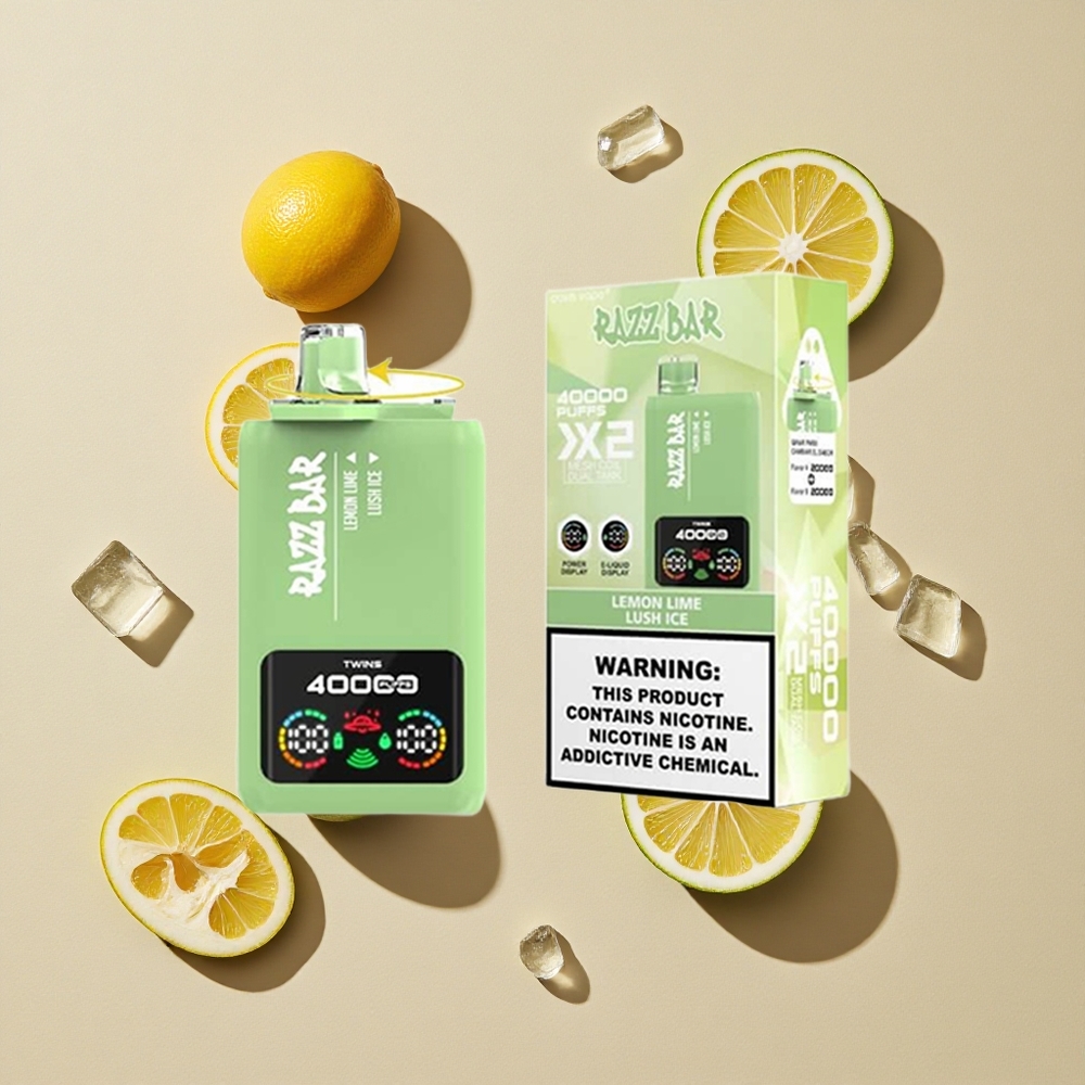 Razz Bar 40000 Puffs Vienkartinis Vape Citrinų Žalioji_Ledų Šalta Lietuva wholesale