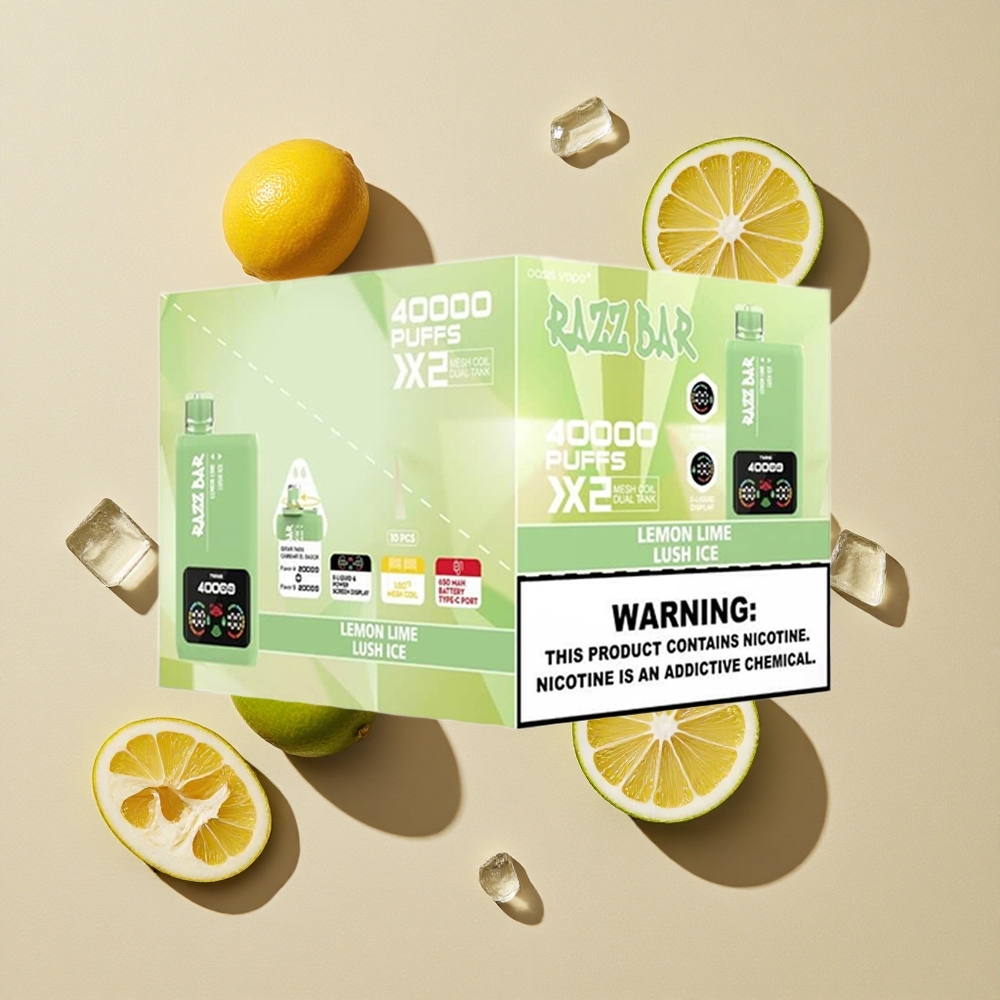 Razz Bar 40000 Puffs Vienkartinis Vape Citrinų Žalioji_Ledų Šalta Lietuva wholesale
