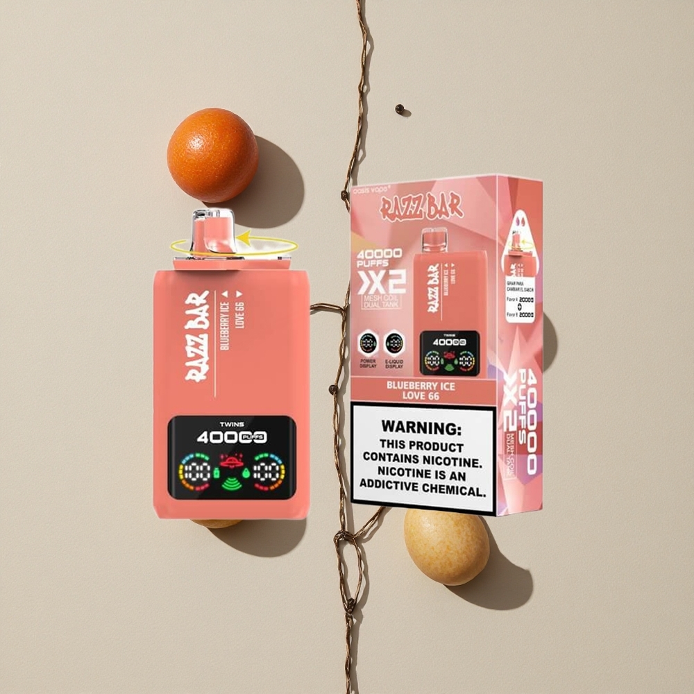Razz Bar 40000 Puffs Vienkartinis Vape Mėlynųjų Uogų Ledas_Love 66 1.0 Ohm 2 Tinklelinė Apvija Lithuania wholesale