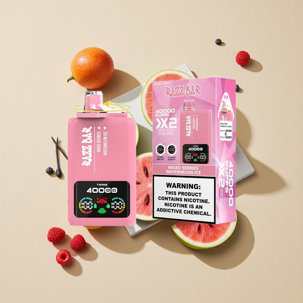 Razz Bar 40000 Puffs Vienkartinis Vape Mėlynių Uogų_Arbūzo Ledas Lithuania wholesale