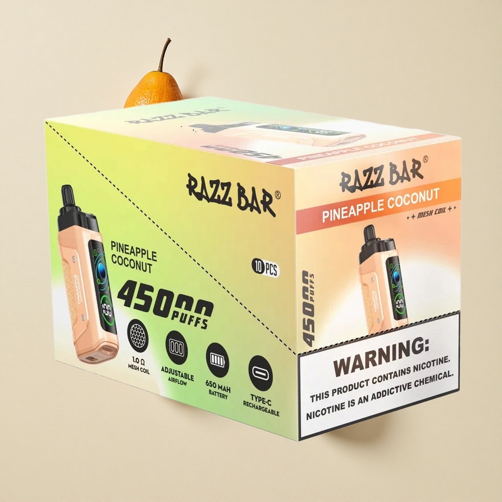 Razz Bar 45000 Puffs Ananasas Kokosas 1,0 Ohm Tinklinė Ritė Lithuania wholesale