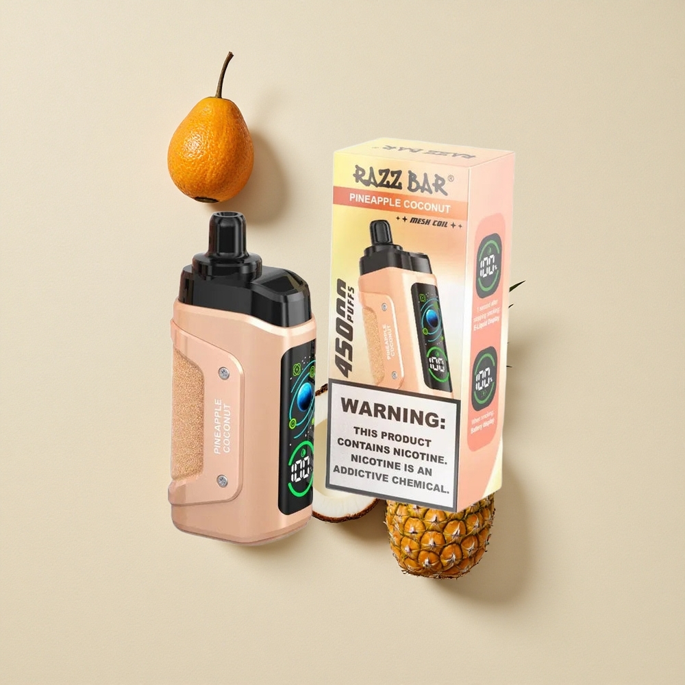 Razz Bar 45000 Puffs Ananasas Kokosas 1,0 Ohm Tinklinė Ritė Lithuania wholesale