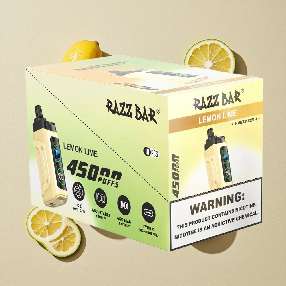 Razz Bar 45000 Puffs Vienkartinis Vape Citrina Žalia ir Lithuania wholesale