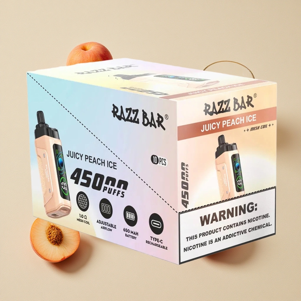 Razz Bar 45000 Puffs Vienkartinis Vape Sultingo Persiko Ledas Tipo-C Lithuania wholesale