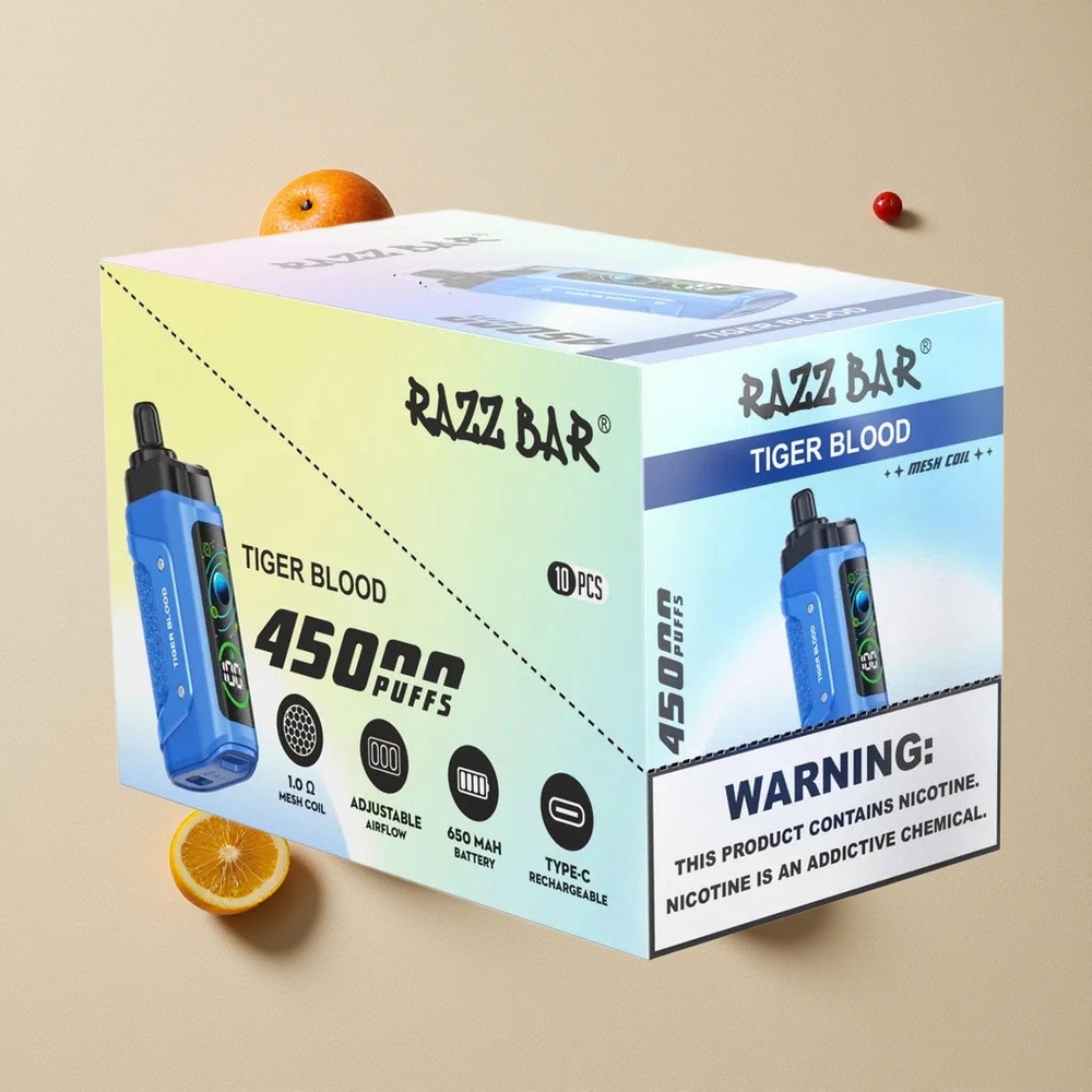 Razz Bar 45000 Puffs Vienkartinis Vape Tigro Kraujas Lithuania wholesale