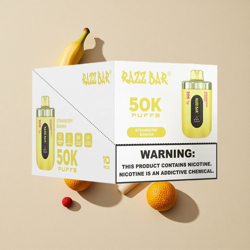 Razz Bar 50K Puffs Braškės Bananai 1.0 Ohm Tinklelio Ritė Lithuania wholesale