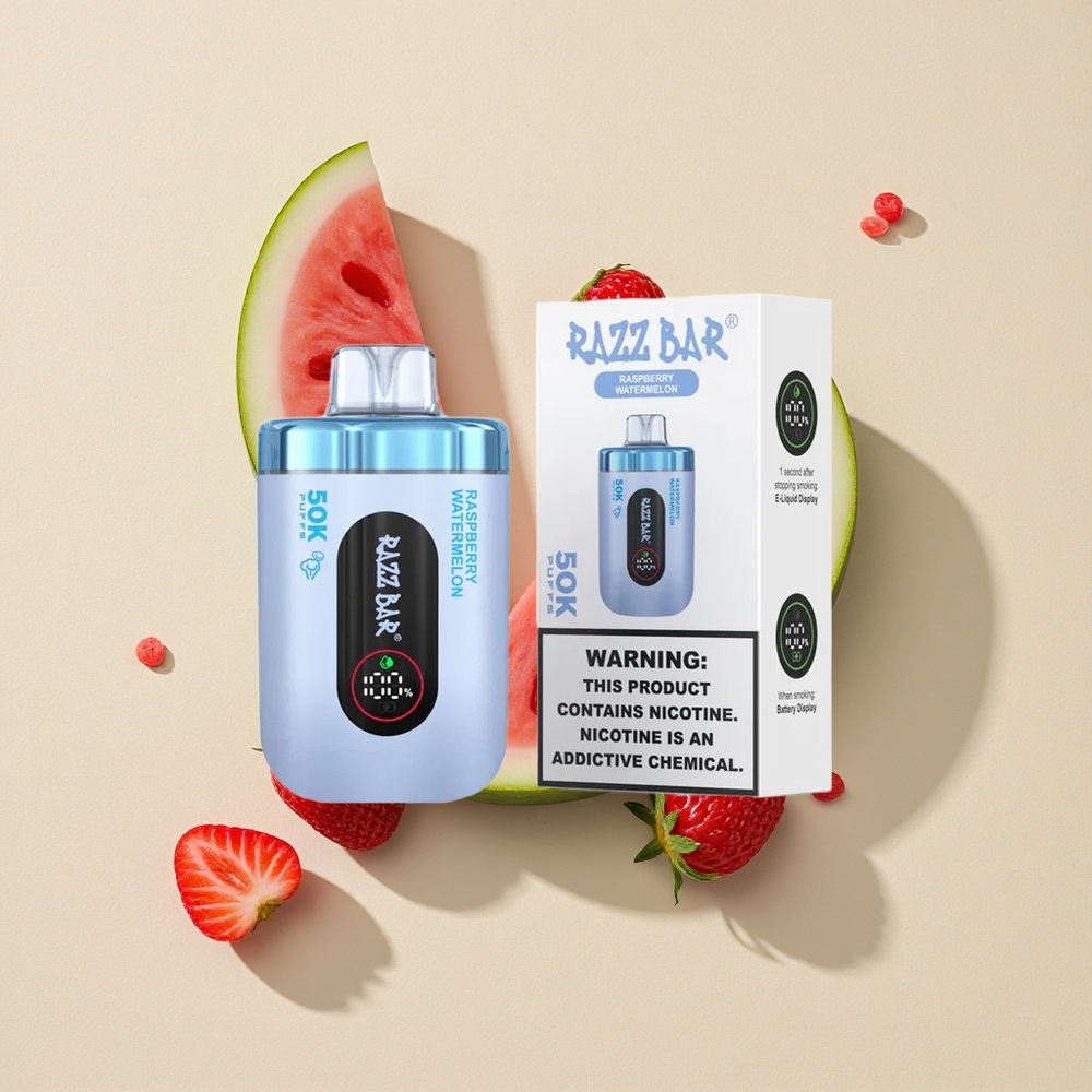 Razz Bar 50K Puffs Vienkartinis Vape Aviečių Arbūzas Lithuania wholesale