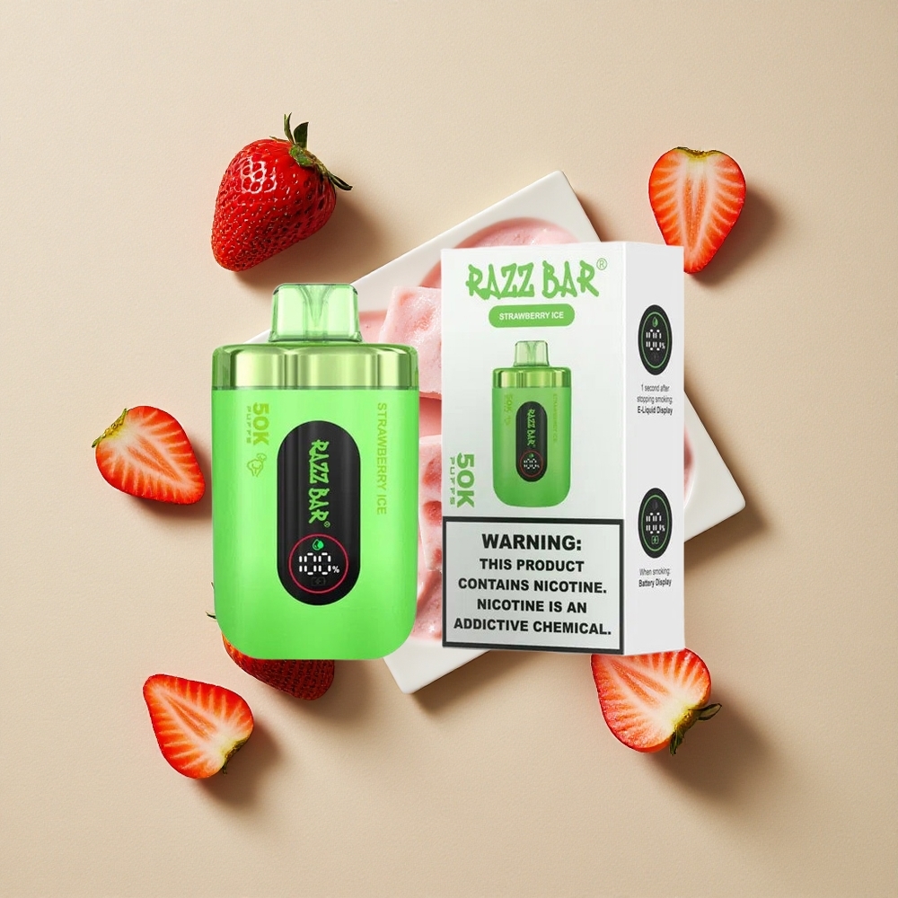 Razz Bar 50K Puffs Vienkartinis Vape Braškės Ledas Lithuania wholesale