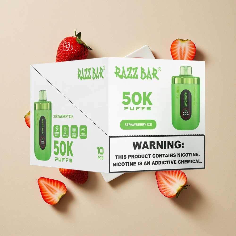 Razz Bar 50K Puffs Vienkartinis Vape Braškės Ledas Lithuania wholesale