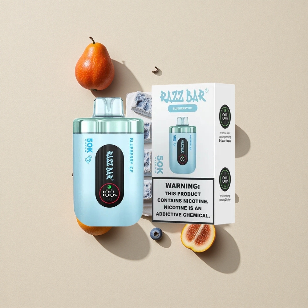 Razz Bar 50K Puffs Vienkartinis Vape Mėlynųjų Serbentų Ledas Lithuania wholesale