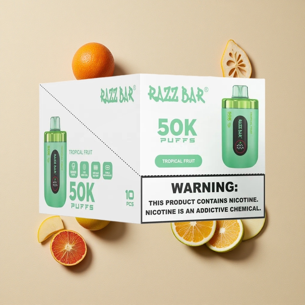 Razz Bar 50K Puffs Vienkartinis Vape Tropiniais Vaisiais Type-C Lithuania wholesale