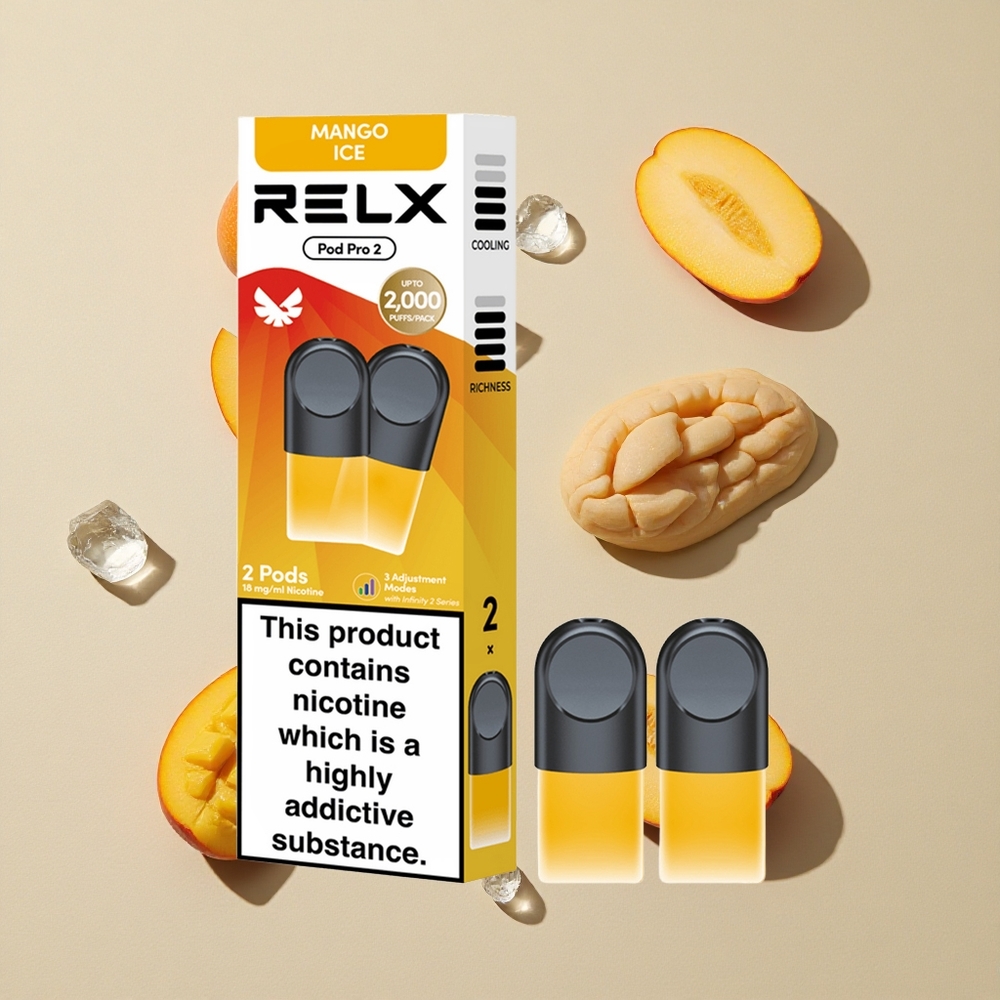 RELX Pod Pro 2 600 Puffs Mango ledas Lithuania wholesale
