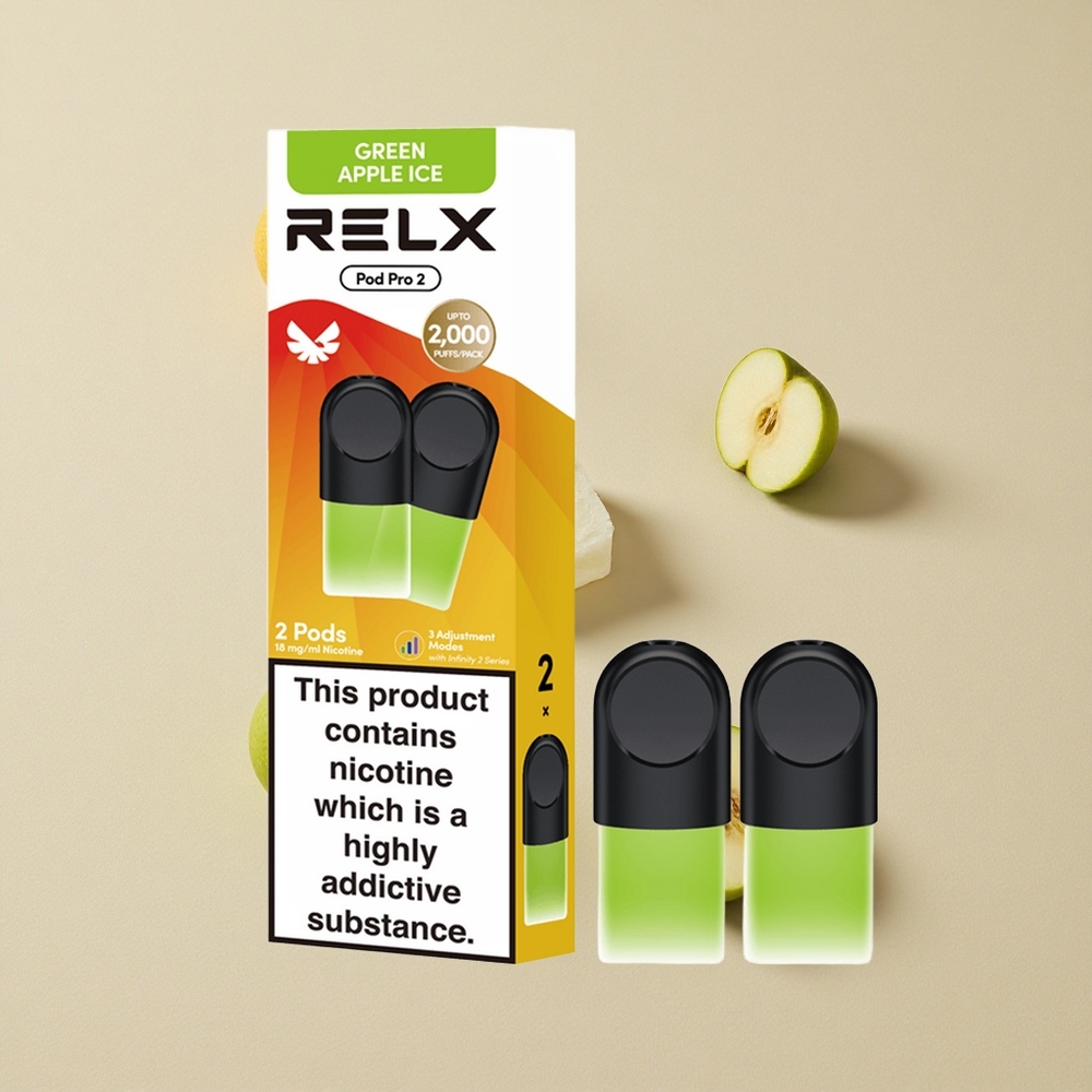 RELX Pod Pro 2 600 Puffs Žalioji obuolio šaltis Lithuania wholesale