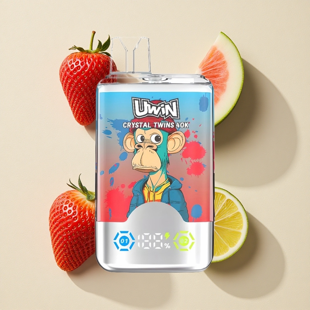 UWIN Crystal Twins 40000 Puffs Braškė Arbūzas Citrina Žalioji Riešutėlė 32ml Lietuva wholesale