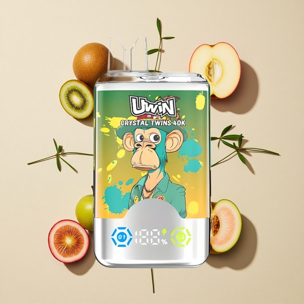 UWIN Crystal Twins 40000 Puffs Kiwi Pasiflora Gvajava Du Obuoliai 32ml Lithuania wholesale
