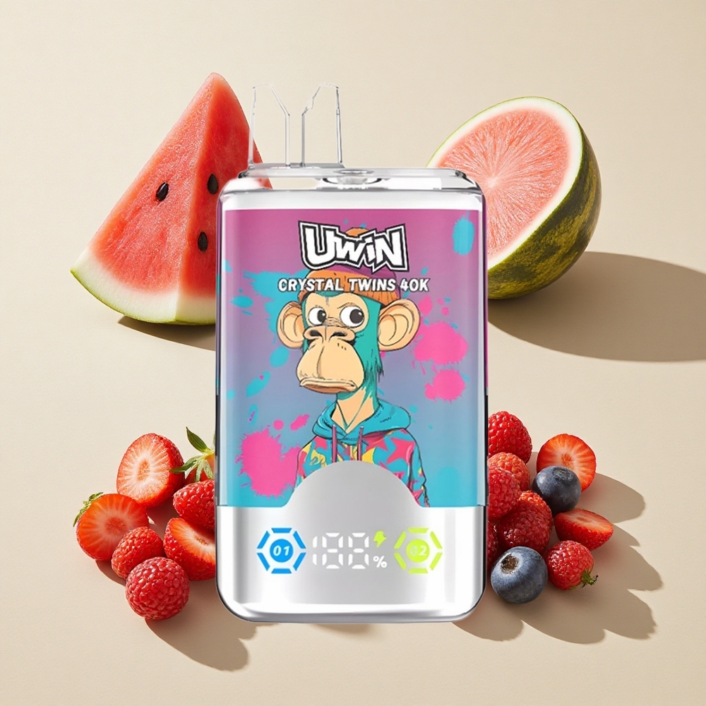 UWIN Crystal Twins 40000 Puffs Vandynio Ledas Mišrios Uogos Lithuania wholesale