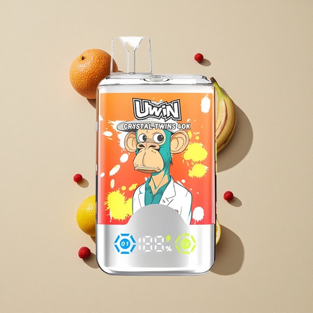UWIN Crystal Twins 40000 Puffs braškės bananų meilė 32ml Lithuania wholesale