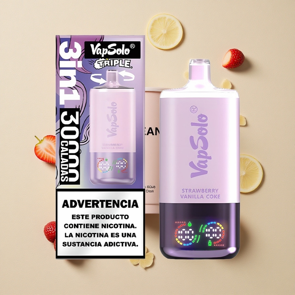 VapSolo Triple 30000 Puffs Braškė-Vanilė-Koka Lithuania wholesale