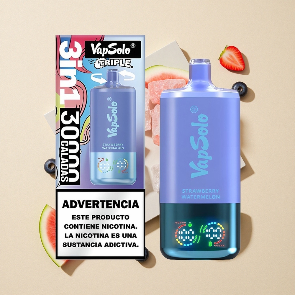 VapSolo Triple 30000 Puffs Braškės Arbūzas & Mėlynės Ledas Lithuania wholesale