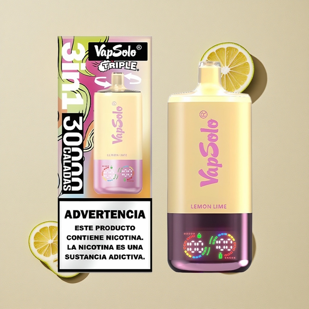VapSolo Triple 30000 Puffs Citrinų Žaliosios Laimės 3 Alyvos Bakai Lithuania wholesale
