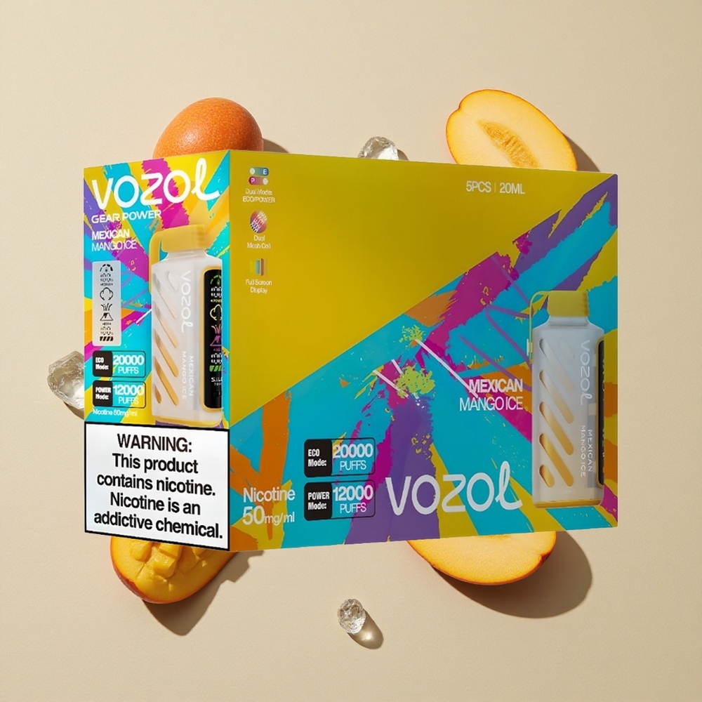 VOZOL Gear Power 20000 Puffs Meksikietiškas Mango Ledas Su 20mL Pripildytu Skysčiu Lithuania wholesale