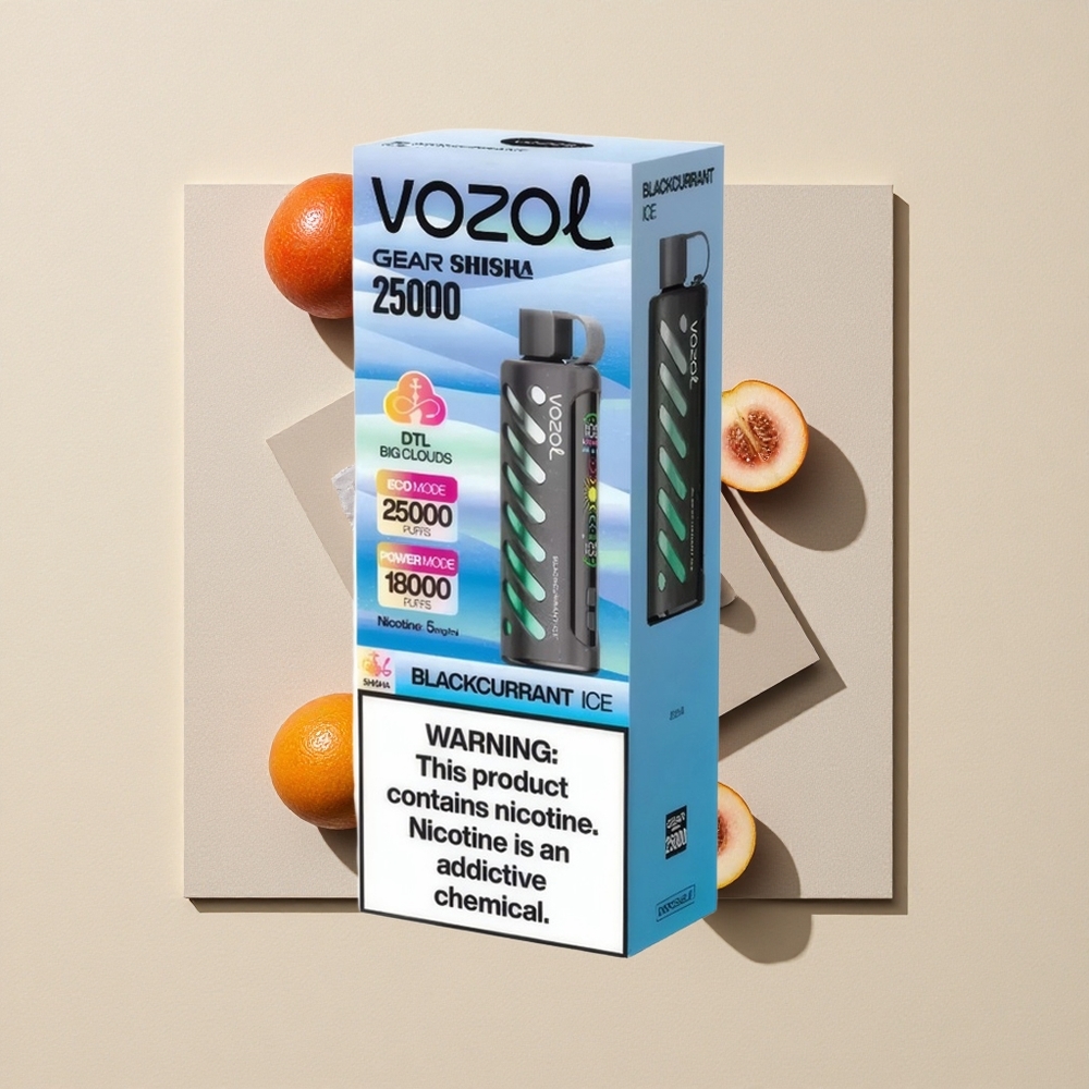 VOZOL Gear Shisha 25000 Puffs Juodojo serbento ledas Lithuania wholesale