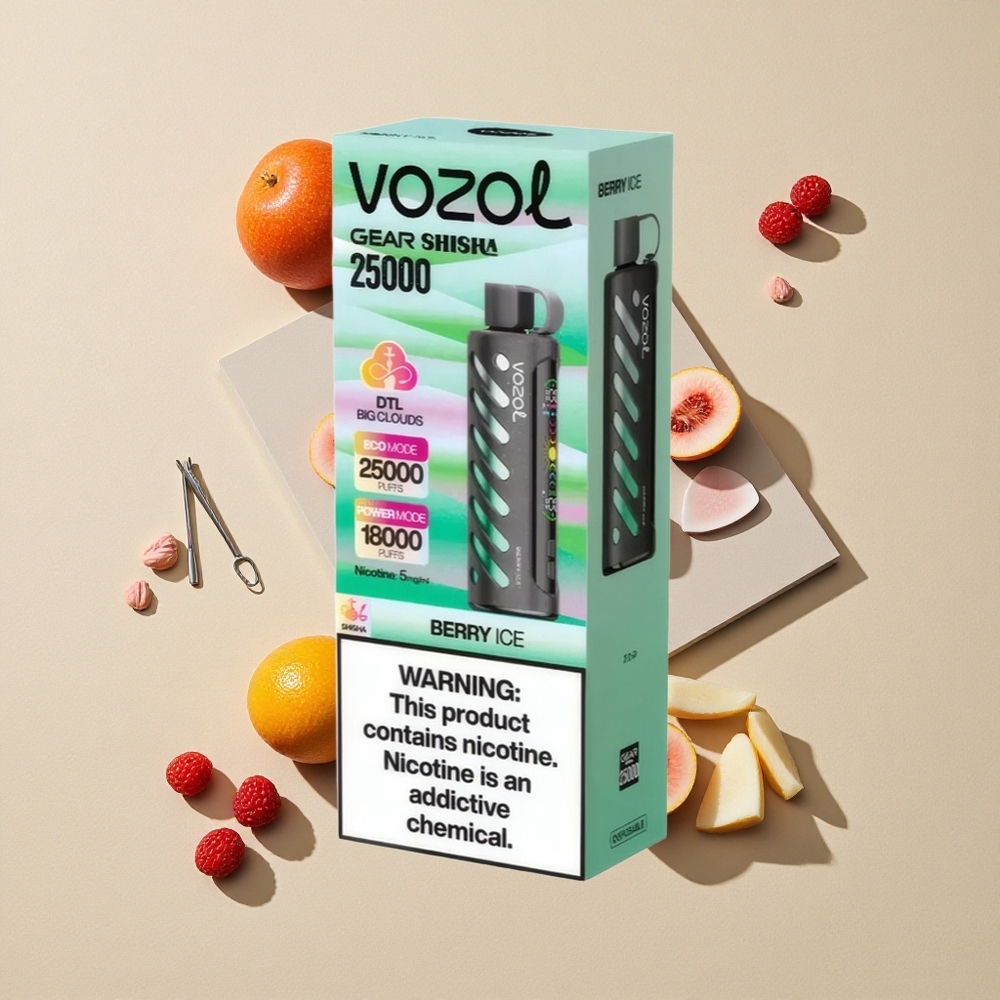 VOZOL Gear Shisha 25000 Puffs Uogienės Ledas Dual Mesh Dual Modes Lithuania wholesale