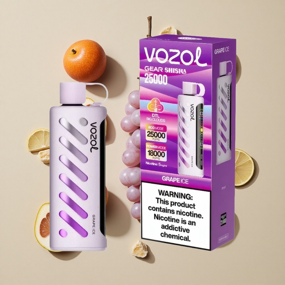 VOZOL Gear Shisha 25000 Puffs Vynuogių Ledas Dual Mesh Dual Modes Lithuania wholesale