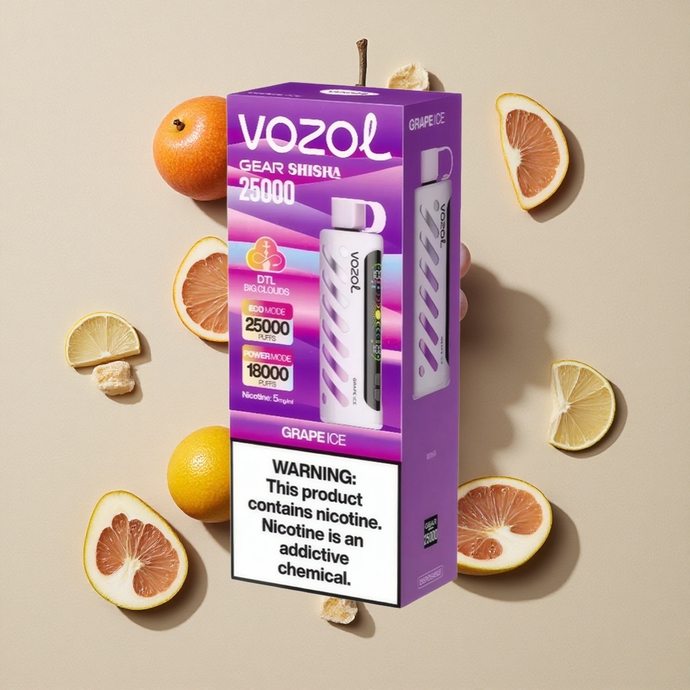 VOZOL Gear Shisha 25000 Puffs Vynuogių Ledas Dual Mesh Dual Modes Lithuania wholesale